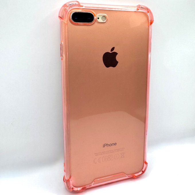 Coque silicone transparente rose anti chocs 
