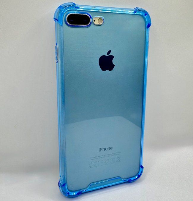 Coque silicone transparente bleu anti chocs