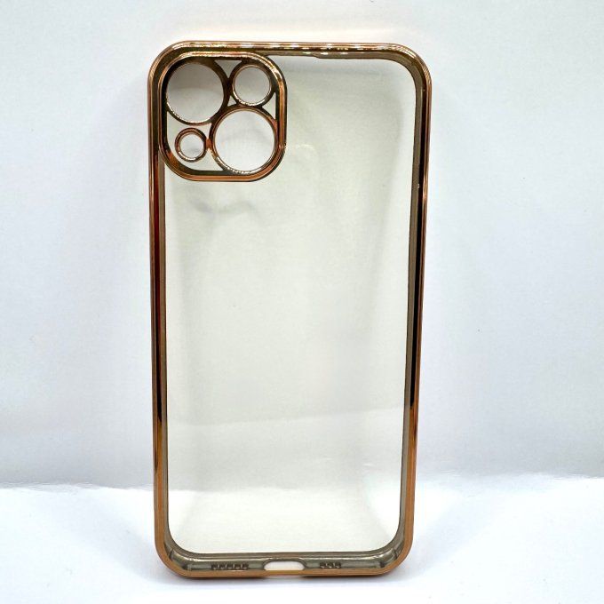 Coque transparente contour doré