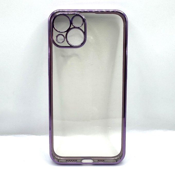 Coque transparente contour violet