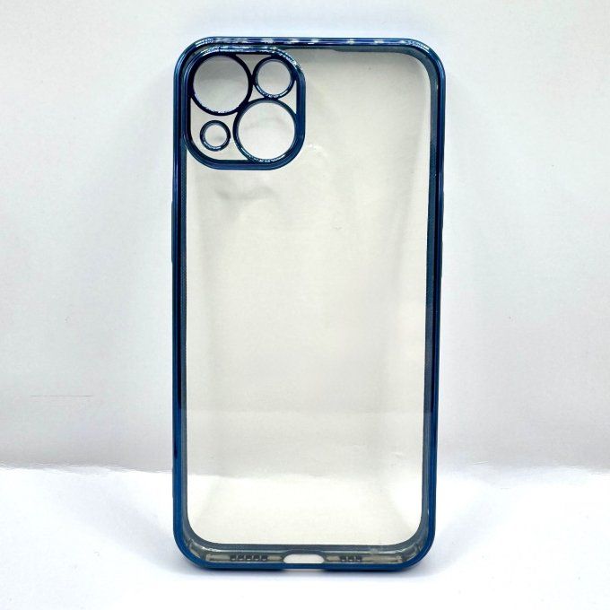 Coque transparente contour bleu