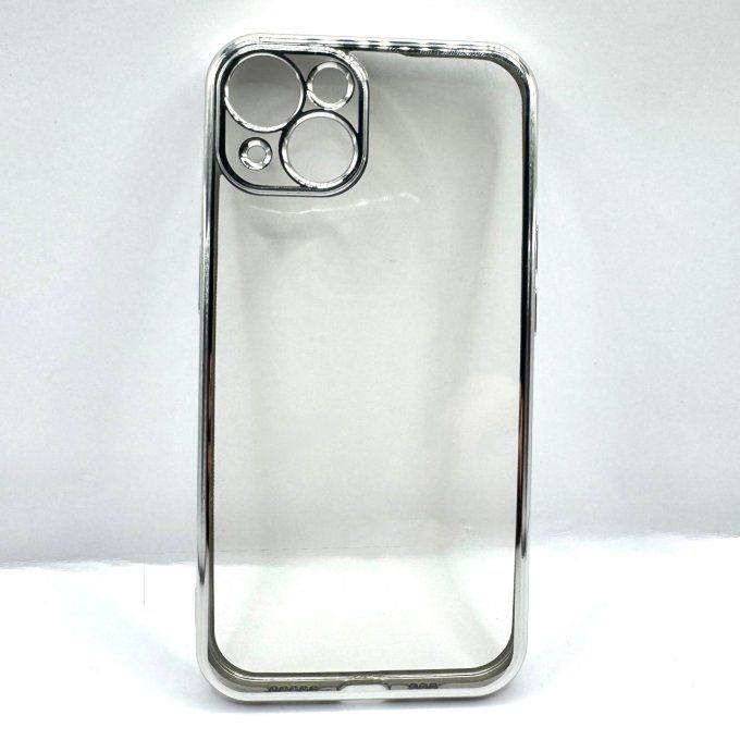 Coque transparente contour argent