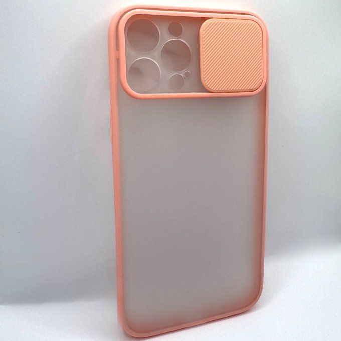 Coque iPhone 12 Pro Max avec Protection Coulissante de Caméra rose