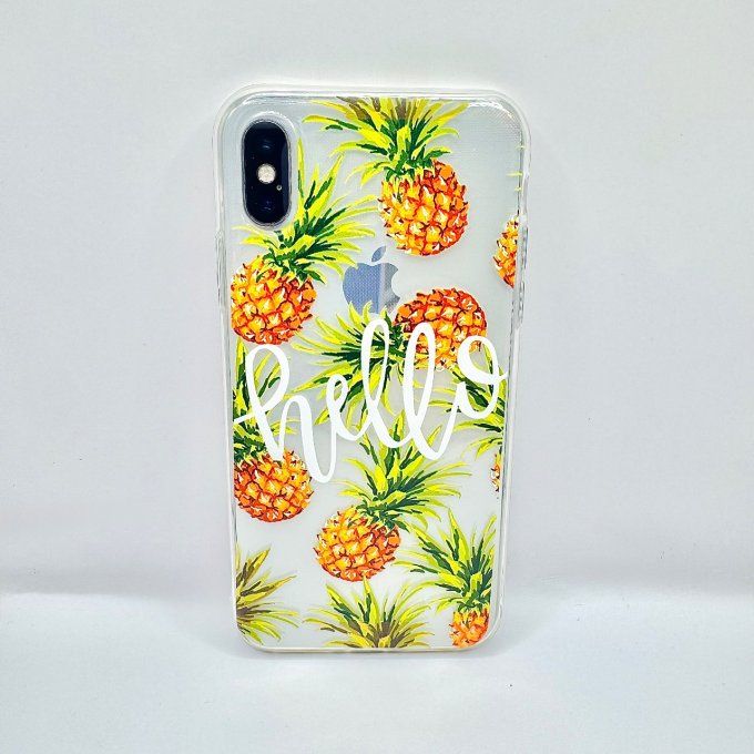 Coque iPhone X/XS transparente ananas