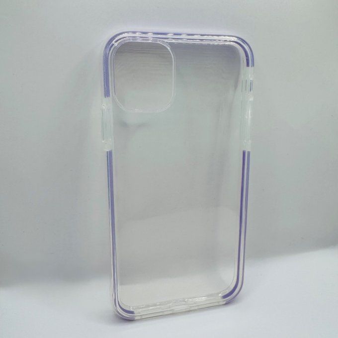 Coque transparente contours violets iPhone 11