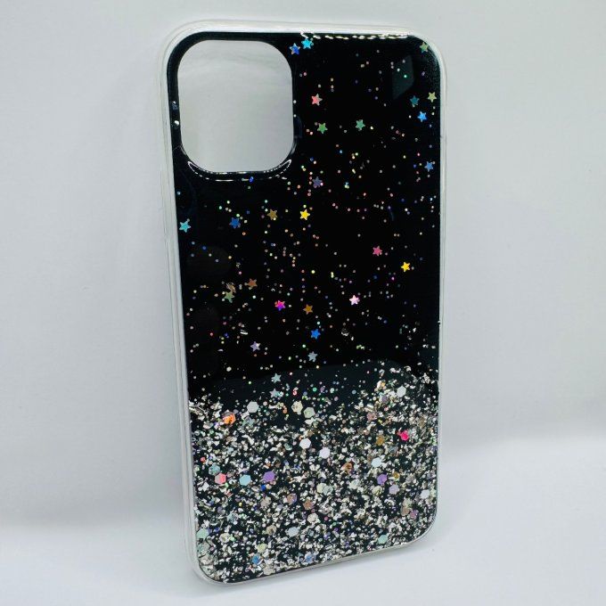 Coque iPhone 11 noire à paillettes