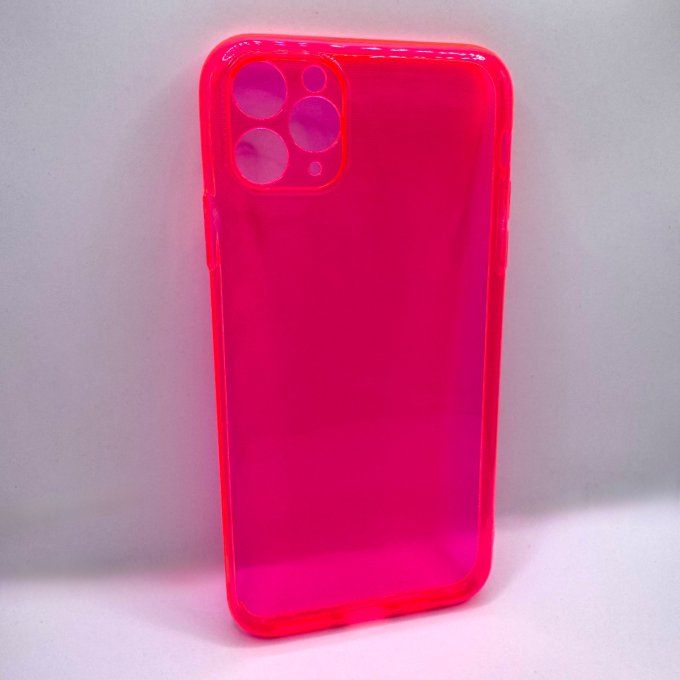 Coque iPhone 11 Pro Max rose fluo