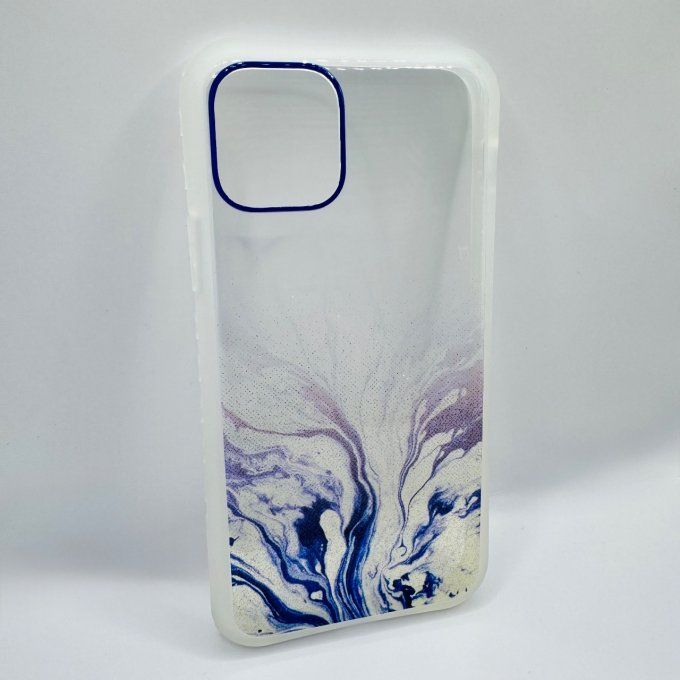 Coque iPhone 11 Pro effet marbre bleu 