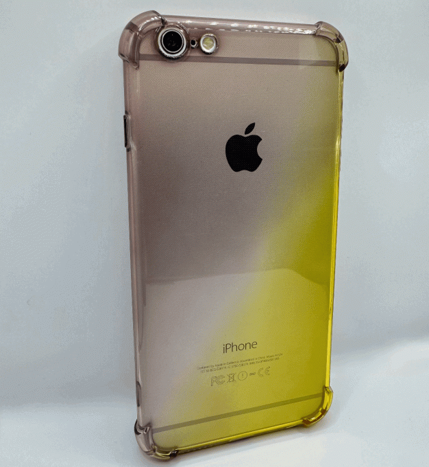 Coque Transparente old rose et jaune 6+/6S+