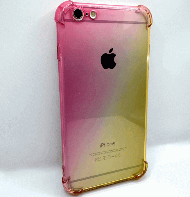 Coque Transparente Rose et jaune 6+/6S+