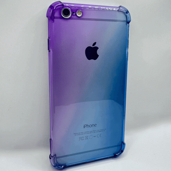 Coque Transparente violette et bleu 6+/6S+